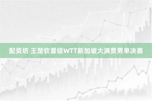 配资坊 王楚钦晋级WTT新加坡大满贯男单决赛